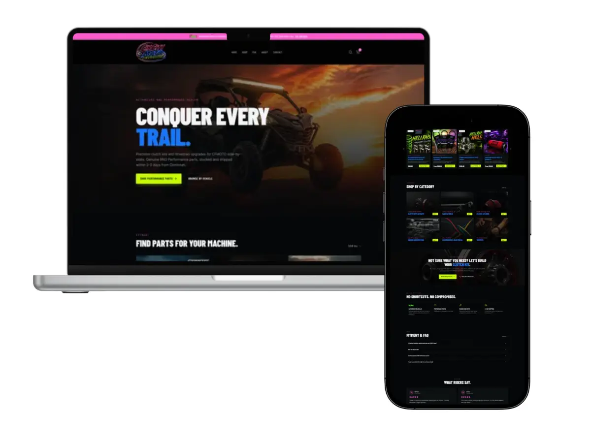 Cin City Moto UTV clutch kit website design Cincinnati