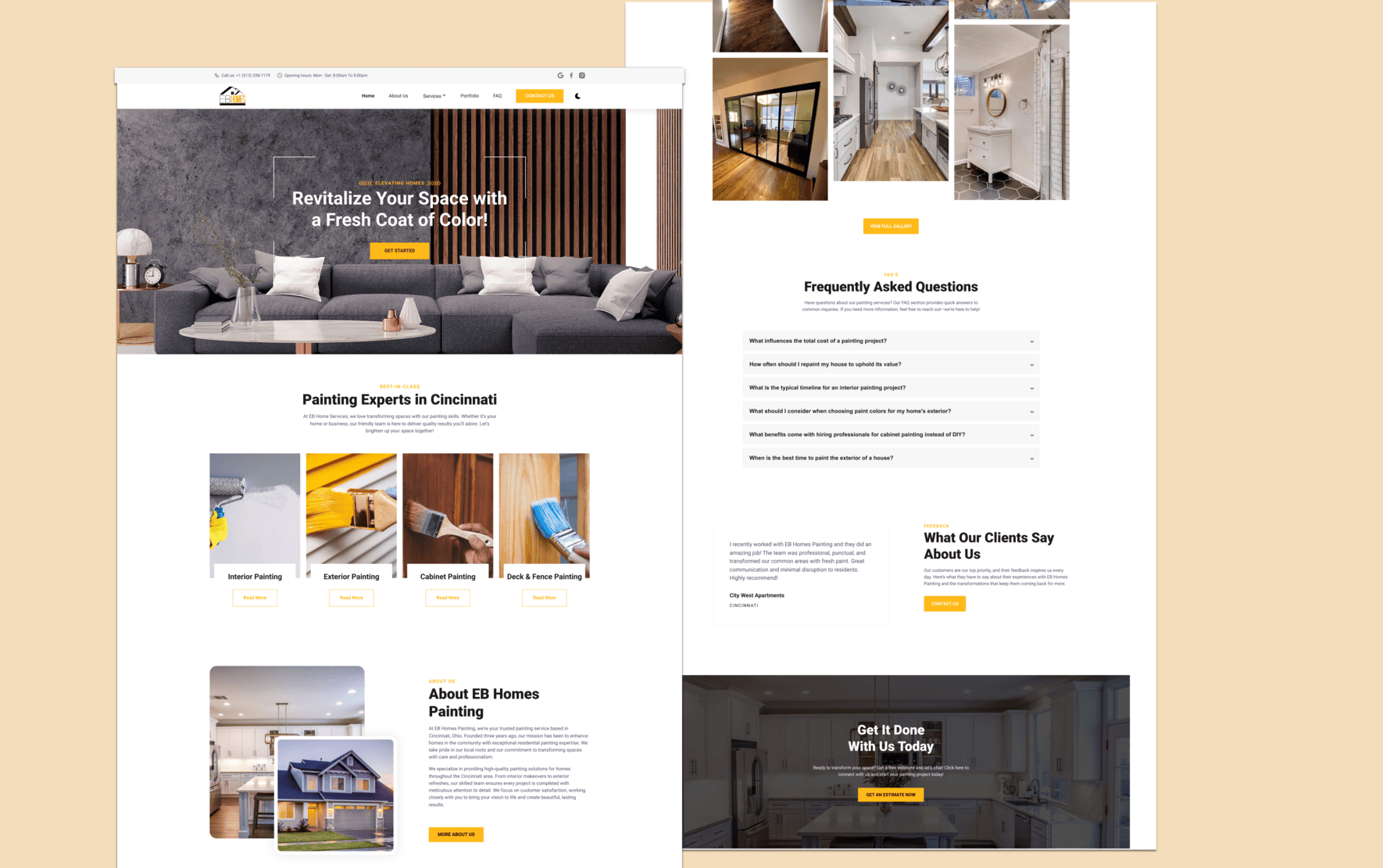 eb homes painting website