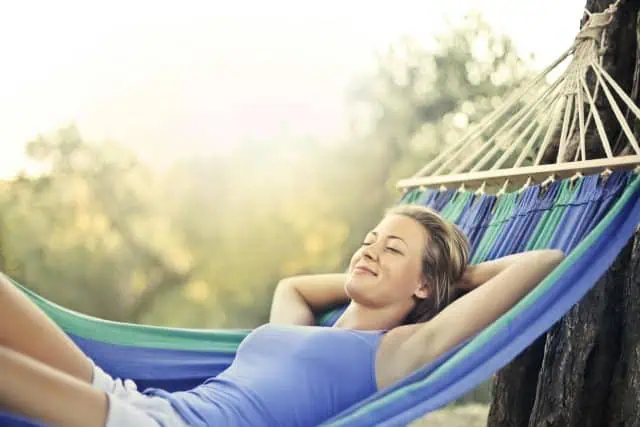 person outside hammocking