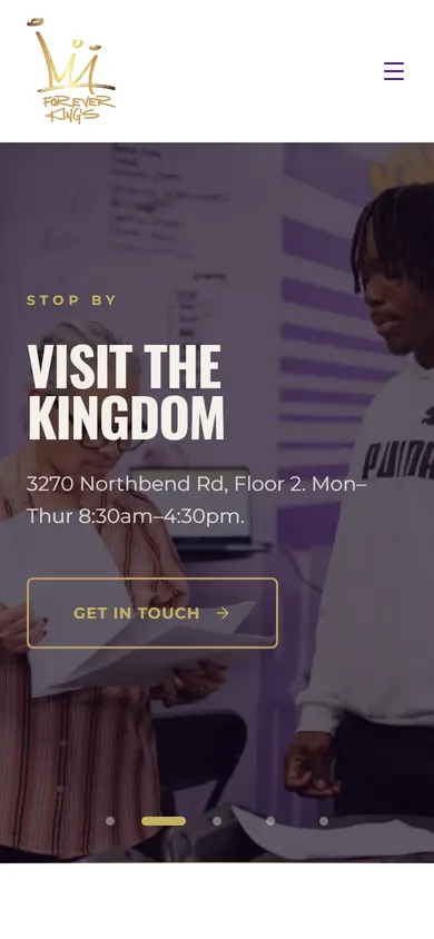The Forever Kings Inc website on a phone