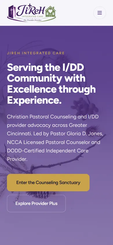 The JiReH Integrated Care website on a phone