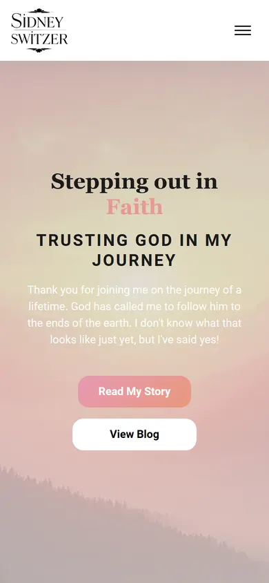 The Sidney's Adventures website on a phone