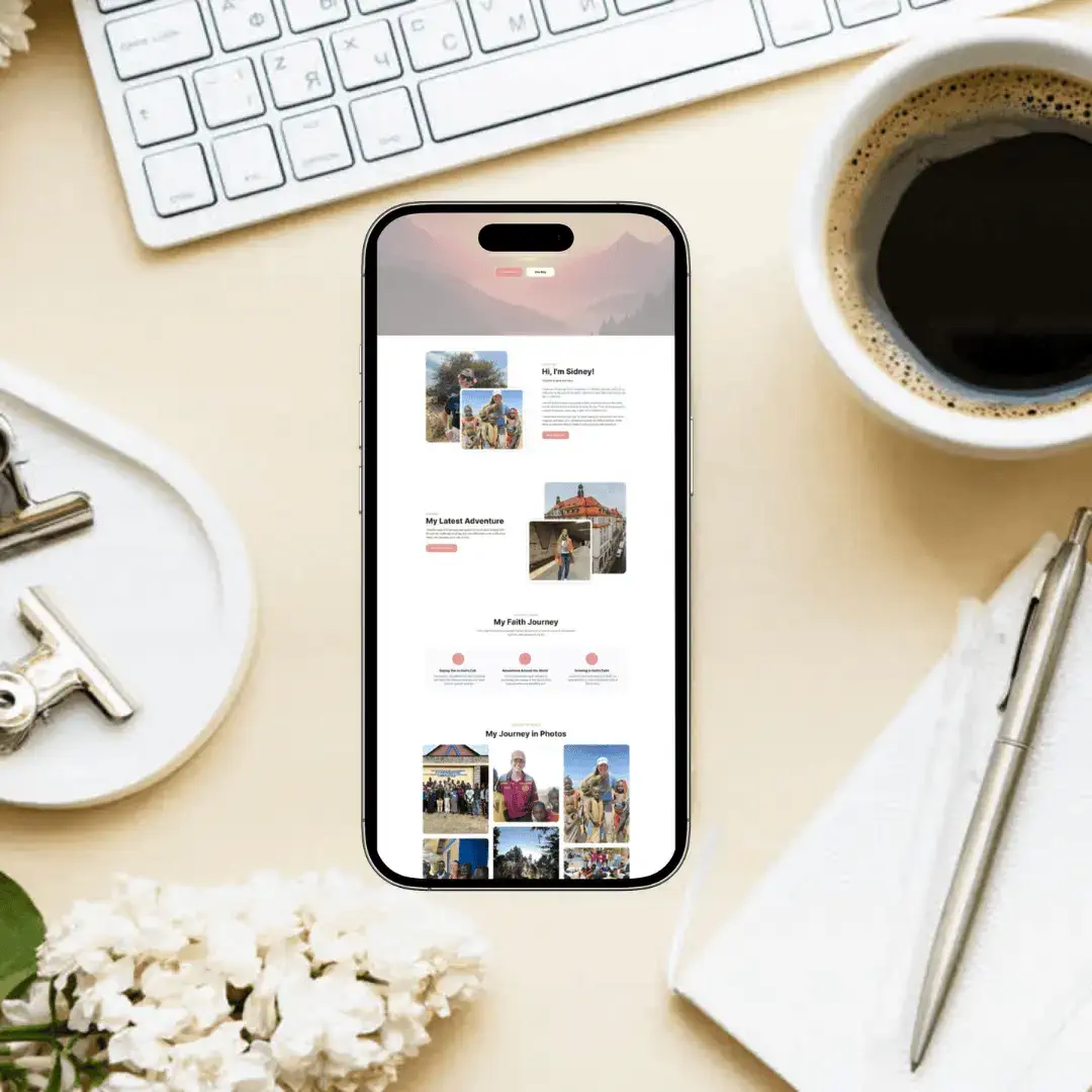 Sidney's Adventures Phone Web Design